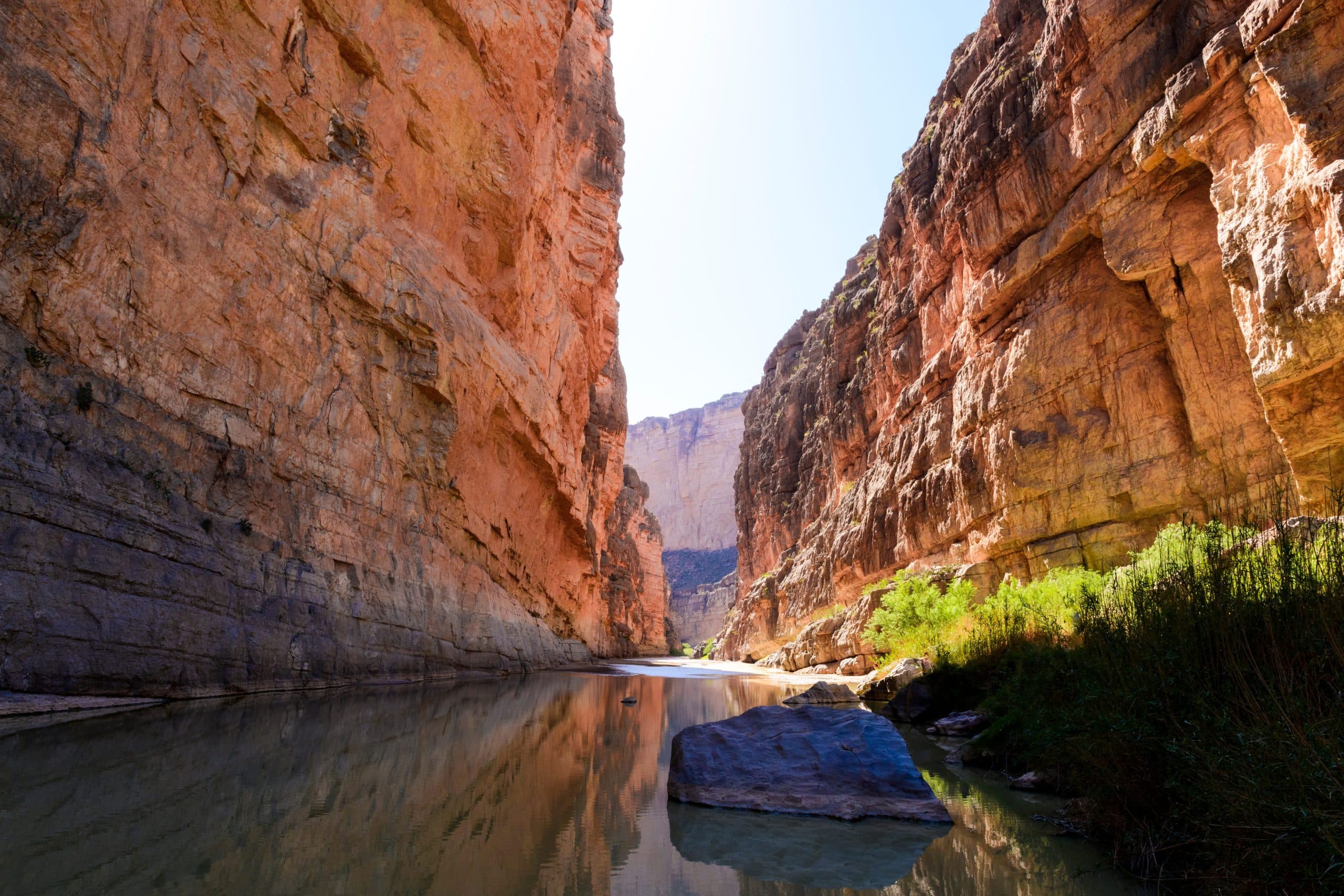 The river between canyon walls
